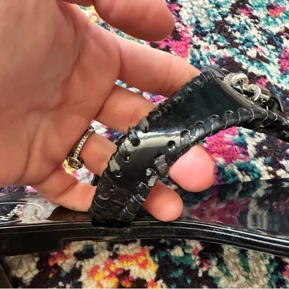Jack Rogers Whip Stitch Detail Thing Jelly Sandals Black 9